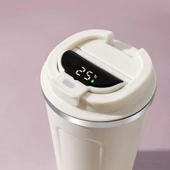 BUFFER® Paslanmaz Çelik Isı Yalıtımlı  Sızdırmaz Isı Ölçerli Dijital Ekranlı Kahve ve Çay Termosu - 3