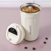 BUFFER® Paslanmaz Çelik Isı Yalıtımlı  Sızdırmaz Isı Ölçerli Dijital Ekranlı Kahve ve Çay Termosu - 1