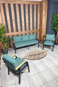 UFUK HOME Kavacık 3 1 1 Masalı Yeşil Bahçe Mobilyası, Balkon Çay Seti, Bahçe Koltuk Takımı, Balkon Takımı - 2
