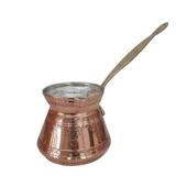 Turna Bakır Külhan Cezve 2 No 4 Fincan Zımba İşleme Kırmızı Turna1231-1 - 1