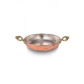 Turna Bakır Acemli Tava 6 No 24 Cm Makine Dövme Kırmızı Turna7562-1 - 3