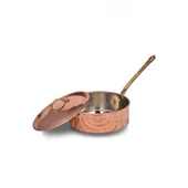 Turna Bakır Karnıyarık Tencere Tek Kulp 3 No 22 Cm El Dövme Kırmızı Turna8164-1 - 4