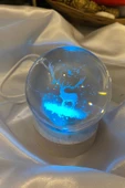 3D Led Işık Cam Küre Çok Işıklı Ahşap Geyik 7 cm - 4