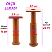 Modül Ayarlanabilir Destek Ayağı 15 X 23 Cm Kahverengi Ayak Mobilya Kanepe Baza Koltuk Ünite Ayakları - 3