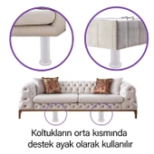 8 Adet Modül Ayarlanabilir Destek Ayağı 15 X 23 Cm Beyaz Ayak Mobilya Kanepe Baza Koltuk Ünite Ayakları - 4