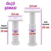 4 Adet Modül Ayarlanabilir Destek Ayağı 15 X 23 Cm Beyaz Ayak Mobilya Kanepe Baza Koltuk Ünite Ayakları - 3