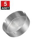5 Adet Elit Büyük Boy Paslanmaz Çelik Kül Tablası Krom Küllük 10cm - 2