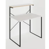 Eportatif Raflı Çalışma Masası 60x90 Ofis Masası Ders Masası Çok Amaçlı Çalışma Masası Beyaz 1309 - 4