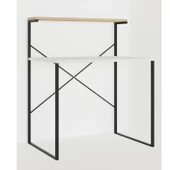 Eportatif Raflı Çalışma Masası 60x90 Ofis Masası Ders Masası Çok Amaçlı Çalışma Masası Beyaz 1309 - 6