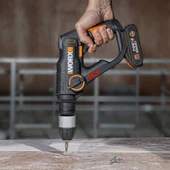 WORX WX390.1 20Volt 2.0Ah. Li-ion 1.2J Profesyonel SDS-Plus Pnömatik Çift Akülü Şarjlı Matkap + 8 Adet Uç + Mandren - 6