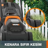 WORX WG730E 20Volt 4.0Ah. Li-ion 30cm Profesyonel Kömürsüz Şarjlı Çim Biçme thumbnail 5