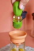 Hazneli Silikon Uçlu Cam Yağdanlık Sirke Yağ Yumurta Ve Sos Fırçası Asorti - 2