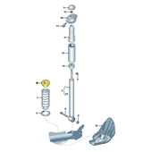 VW Bora 1999-2005 Arka Helezon Yayı Üst Lastiği Takımı 1J0512149B - 3