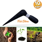 Fide Dikme Aparatı Aleti Fide Dikici Ve Sökücü Siyah Plastik 18 cm (10 Adet) - 1