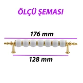 5 Adet İnci Kulp 128 mm Altın Gold Mutfak Kulpu Çekmece Dolap Kapak Kulbu Metal Mobilya Dolabı Kulpları - 3