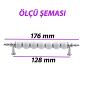 12 Adet İnci Kulp 128 mm Krom Mutfak Kulpu Çekmece Dolap Kapak Kulbu Metal Mobilya Dolabı Kulpları thumbnail 3