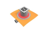 47H0026000000003-Hüppe Masterx Yalıtımlı Noktasal Su Gideri - 10x10 cm Yandan - Mat Krom - 1