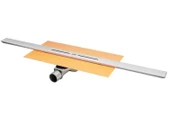 47H0021000000009-Hüppe Galata X Duş Kanalı - Yandan Çıkışlı Mat Satine 80 cm - 1
