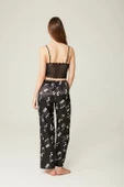 Saten Ashley Sabahlık Büstiyer Pantolon 3'lü Takım Music - 4