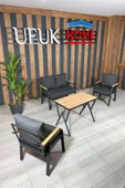 UFUK HOME Kavacık 2 1 1 Masa Antrasit Bahçe Mobilyası, Balkon Çay Seti, Bahçe Koltuk Takımı, Balkon Takımı - 1