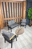 UFUK HOME Kavacık 2 1 1 Gri Bahçe Takımı, Bahçe Mobilyası, Balkon Takımı, Gri Bahçe Çay Seti - 1