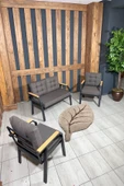UFUK HOME Kavacık 2 1 1 Koyu Kahve Bahçe Takımı, Bahçe Mobilyası, Balkon Takımı, Koyu Kahve Bahçe Çay Seti - 1
