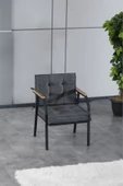 UFUK HOME Aşkın 211 Antrasit Fermuarlı Bahçe Balkon Takımı, Cafe, Salon - Metal Kanepe Koltuk Takımı - 3