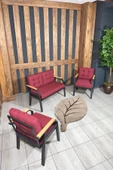 UFUK HOME Kavacık 2 1 1 Bordo  Bahçe Takımı, Bahçe Mobilyası, Balkon Takımı, Bordo Bahçe Çay Seti - 1