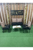 UFUK HOME Linda 2 1 1 Sehpalı Çiçek Kombin Bahçe Takımı, Balkon Mobilyası, Balkon Bahçe Mobilyaları, Masa Takımı - 1