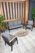 UFUK HOME Kavacık 3 1 1 Gri Bahçe Takımı, Bahçe Mobilyası, Bahçe Masa Takımı, Balkon Bahçe Mobilyaları - 1