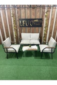 UFUK HOME Linda 2 1 1 Sehpalı Krem Bahçe Takımı, Balkon Mobilyası, Balkon Bahçe Mobilyaları, Bahçe Masa Takımı - 2