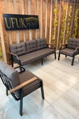 UFUK HOME Kavacık 3 1 1 Koyu Kahve Bahçe Takımı, Bahçe Mobilyası, Bahçe Masa Takımı, Balkon Bahçe Mobilyaları - 1