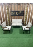 UFUK HOME Linda 2 1 1 Krem Bahçe Takımı, Balkon Mobilyası, Balkon Bahçe Koltuk Takımı, Bahçe Masa Takımı, Çay Seti - 1