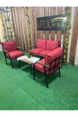 UFUK HOME Linda 211 Sehpalı ŞekerPembe Fermuarlı Bahçe Balkon Takımı, Cafe, Salon - Metal Kanepe Koltuk Takımı - 1