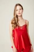 Saten Belinda Şort Büstiyer Takım Red 2'li Set - 2