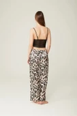 Saten Ashley Sabahlık Büstiyer Pantolon 3'lü Takım Leopard - 4