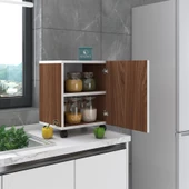 Kenzlife mutfak dolabı mine 048*030*032 cvz kapaklı tekerlekli banyo evrak ofis kitaplık ayakkabılık kiler - 4