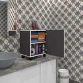 Kenzlife mutfak dolabı mine 048*030*032 gri kapaklı tekerlekli banyo evrak ofis kitaplık ayakkabılık kiler - 10