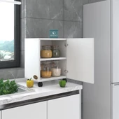 Kenzlife mutfak dolabı mine 048X030X032 byz kapaklı tekerlekli banyo evrak ofis kitaplık ayakkabılık kiler - 4