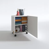 Kenzlife mutfak dolabı mine 048X030X032 byz kapaklı tekerlekli banyo evrak ofis kitaplık ayakkabılık kiler - 2