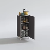 Kenzlife mutfak dolabı mine 088*030*032 gri kapaklı ayaklı banyo evrak ofis kitaplık ayakkabılık kiler - 2