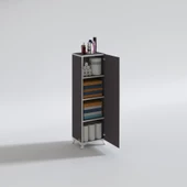 Kenzlife mutfak dolabı mine 128*030*032 gri kapaklı ayaklı banyo evrak ofis kitaplık ayakkabılık kiler - 3