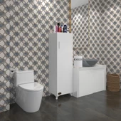 Kenzlife mutfak dolabı mine 128*030*032 byz kapaklı ayaklı banyo evrak ofis kitaplık ayakkabılık kiler - 10