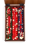 Ahşap Kutuda 3'lü Toz Kehribar Bilardo Tesbih Seti - 3