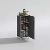 Kenzlife mutfak dolabı zehra 108*030*032 gri kilitli ayaklı banyo evrak ofis kitaplık ayakkabılık kiler thumbnail 1