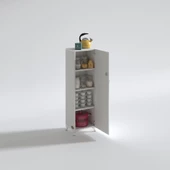 Kenzlife mutfak dolabı zehra 128*030*032 byz kilitli ayaklı banyo evrak ofis kitaplık ayakkabılık kiler thumbnail 1