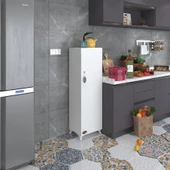 Kenzlife mutfak dolabı zehra 128*030*032 byz kilitli ayaklı banyo evrak ofis kitaplık ayakkabılık kiler thumbnail 4