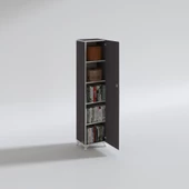 Kenzlife mutfak dolabı zehra 168*030*032 gri kilitli ayaklı banyo evrak ofis kitaplık ayakkabılık kiler - 3