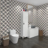 Kenzlife mutfak dolabı zehra 168*030*032 byz kilitli ayaklı banyo evrak ofis kitaplık ayakkabılık kiler thumbnail 5