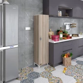 Kenzlife mutfak dolabı zehra 168*030*032 crd kilitli ayaklı banyo evrak ofis kitaplık ayakkabılık kiler - 4